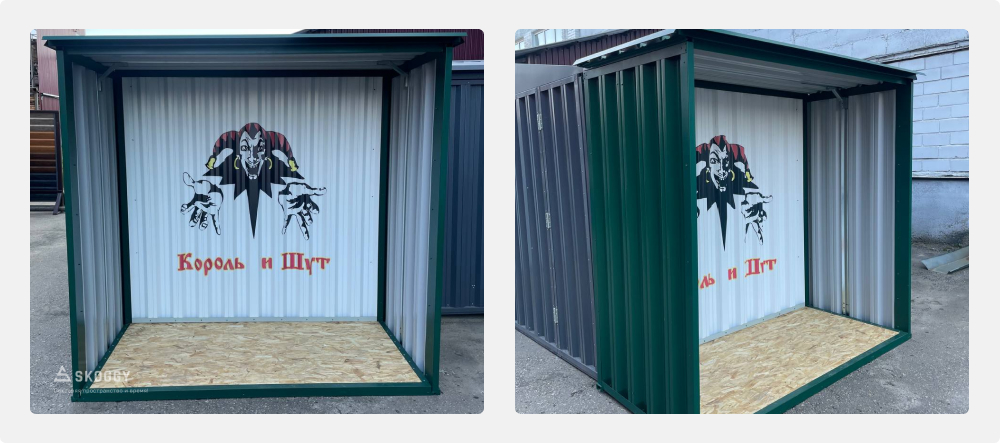 Дровник SKOGGY с нанесенным на стены изображением