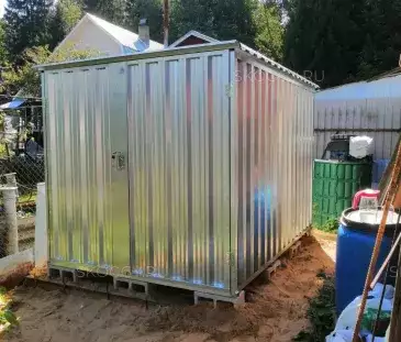 Компактный хозблок для вещей в цинковом цвете в СНТ Лесные Дали, Троицкий адм.округ, г. Москва