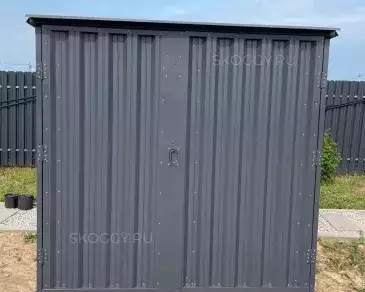 Дровница для хранения вещей с дверями в графитовом цвете в дер. Матчино, г.о. Домодедово, МО