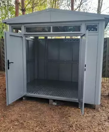 Премиум хозблок для садовой техники и инвентаря в светло-сером цвете в дер. Чиверёво, г.о. Мытищи, МО